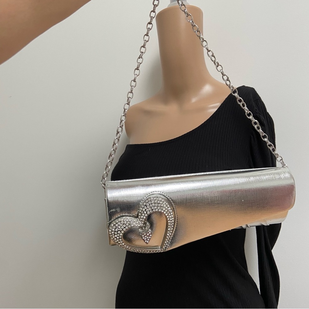 Silver evening bag